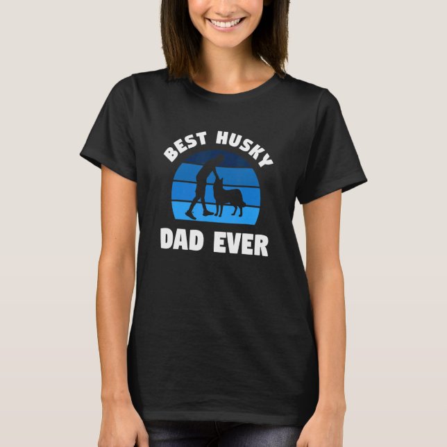 Camiseta Retro Best Husky Dad Ever Siberian Huskies 1 (Frente)