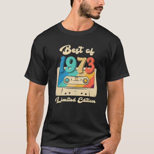 Camiseta Retro Best Of 1973 Cassette Tape 49º Aniversário D (Frente)