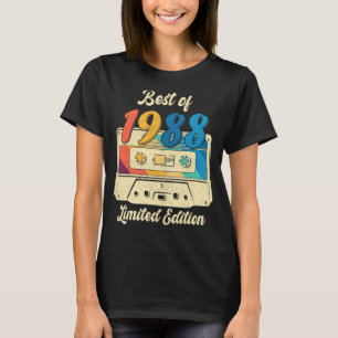 Camiseta Retro Best of 1988 Cassette Tape 34 Anos 34