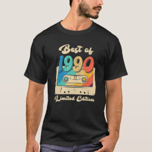 Camiseta Retro Best Of 1990 Cassette Tape 32Th Aniversário