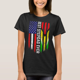Camiseta Retro Best Stepdad Ever American Guyana Flag Fathe