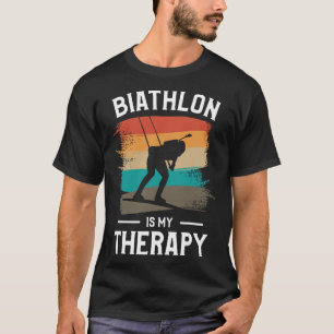 Camiseta Retro Biathlon É Meu Biatleta De Terapia