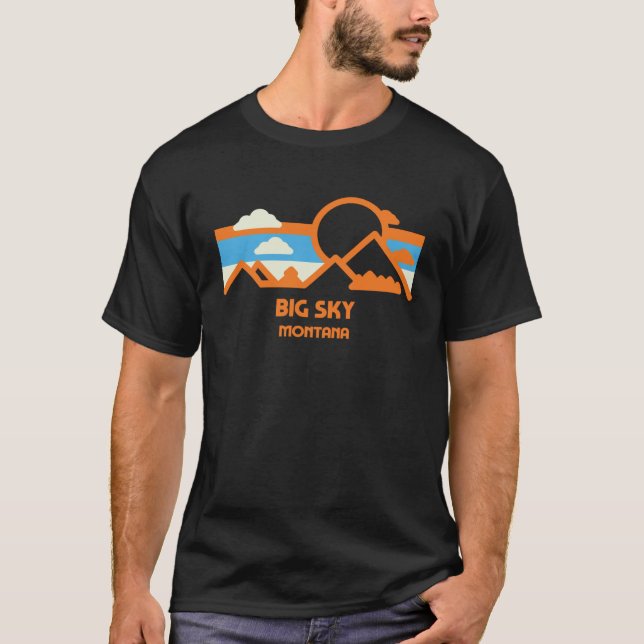 Camiseta Retro Big Sky Montana Range Sunset (Frente)