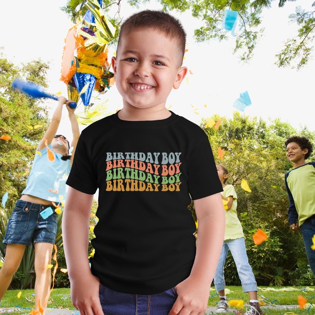 Camiseta Retro Birthday Boy (Criador carregado)