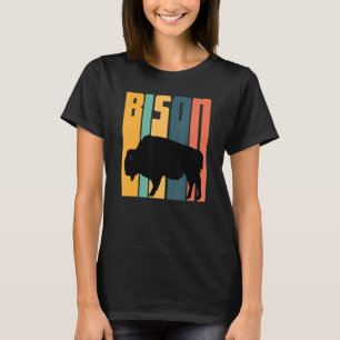 Camiseta Retro Bison Fluffy Cows National Park Bison Buffal