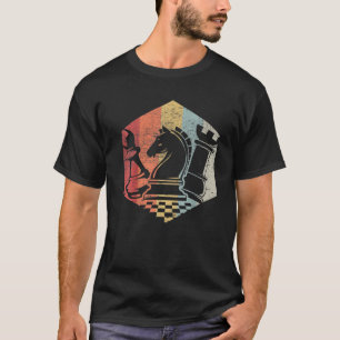 Camiseta Retro Bispo Horse Rook Funny Chess Idet