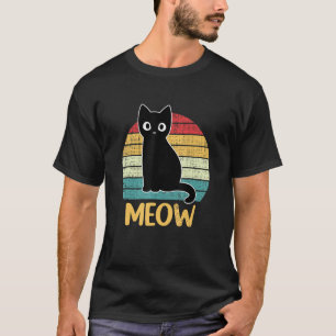 Camiseta Retro Black Cat Meia Gatinho Engraçada Gatos