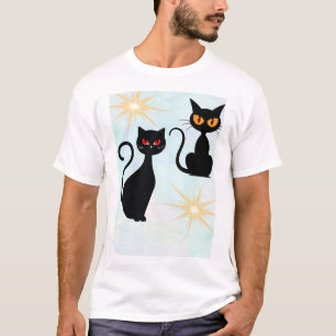 Camiseta Retro Black cats with starburst