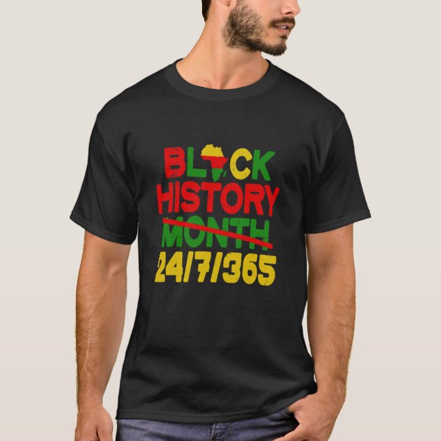 Camiseta Retro Black History Black History 365 Melanin Prid (Frente)