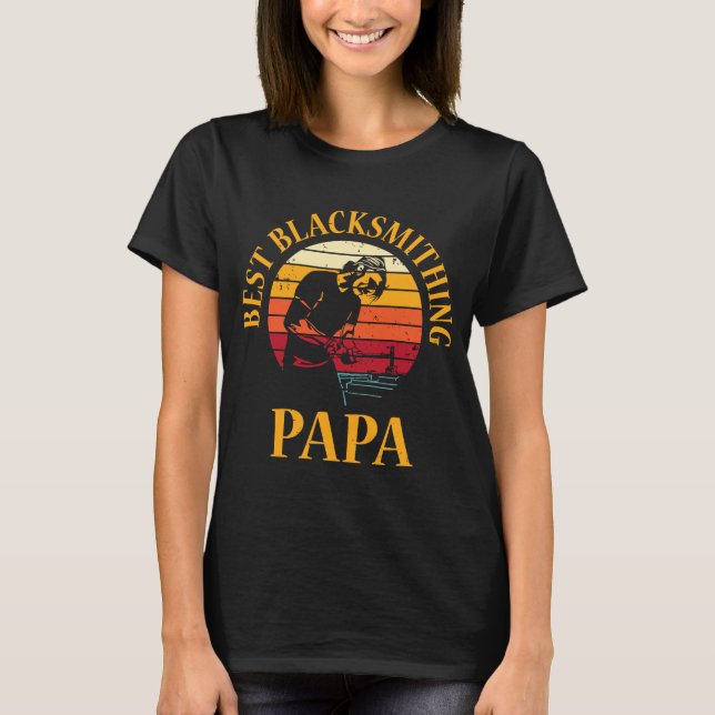 Camiseta Retro Blacksmith Papa Blacksmithing Pai Smithing W (Frente)