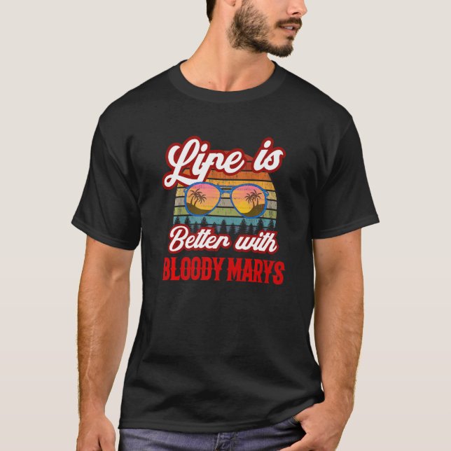 Camiseta Retro Bloody Marys Sunset Com Bloody Marys (Frente)