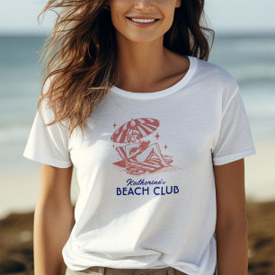 Camiseta Retro Blue Red Summer Reading Beach Club