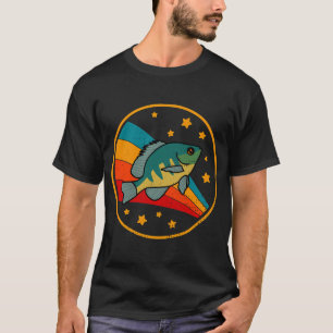 Camiseta Retro Bluegill no Espaço Esporte de Pesca e Pesca