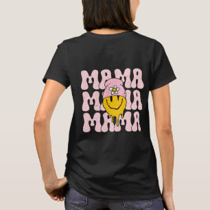 Camiseta Retro Boho Mama, Bonito Sorriso Rosto Feliz