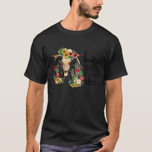 Camiseta Retro Boho Skull Cowgirl Boots Hat Boots Classe A