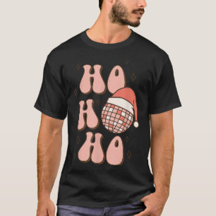 Camiseta Retro Bola de Discoteca Natalina Groovy Ho Ho Ho C