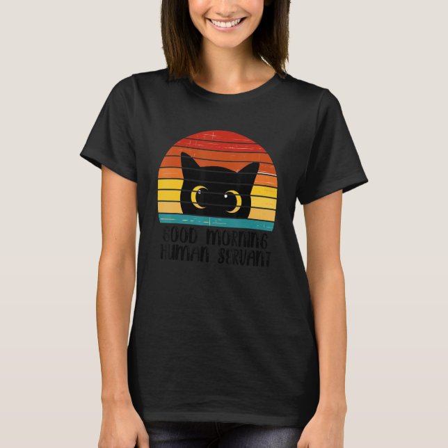 Camiseta Retrô Bom Dia Servidor Humano Correspondendo À Ca  (Frente)