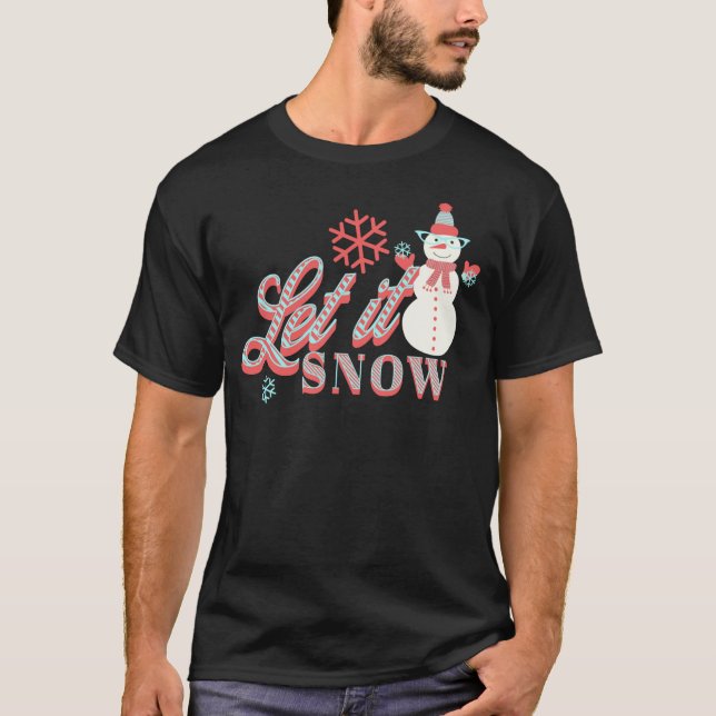 Camiseta Retro Boneco de Neve Deixe a Neve Natal  (Frente)
