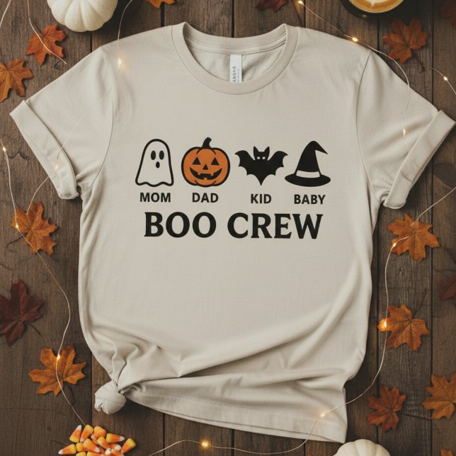 Camiseta Retro “Boo Crew” Family Matching Halloween T-Shirt (Criador carregado)