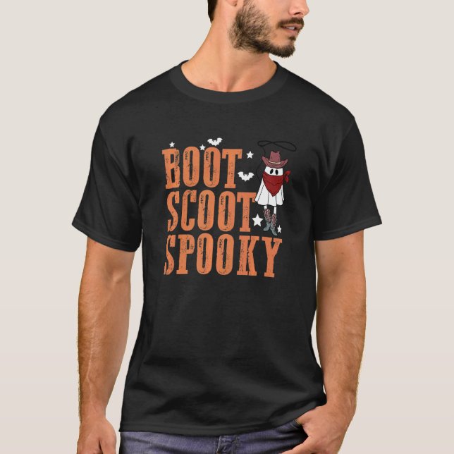 Camiseta Retro Boot Scoot Spooky Festa de Halloween Ocident (Frente)