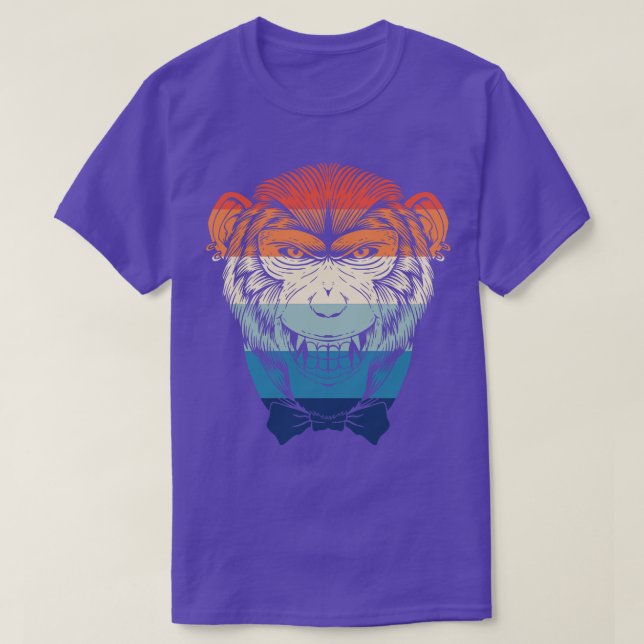 Camiseta Retro Bowtie Chimp 1 (Frente do Design)