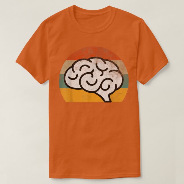 Camiseta Retro Brain Neuroscience Distressed Science Funny  (Frente do Design)