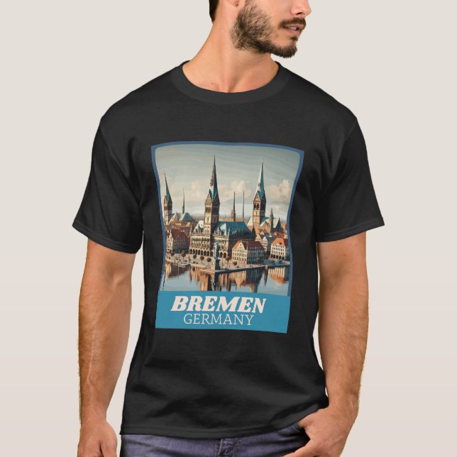 Camiseta Retro Bremen Skyline (Frente)