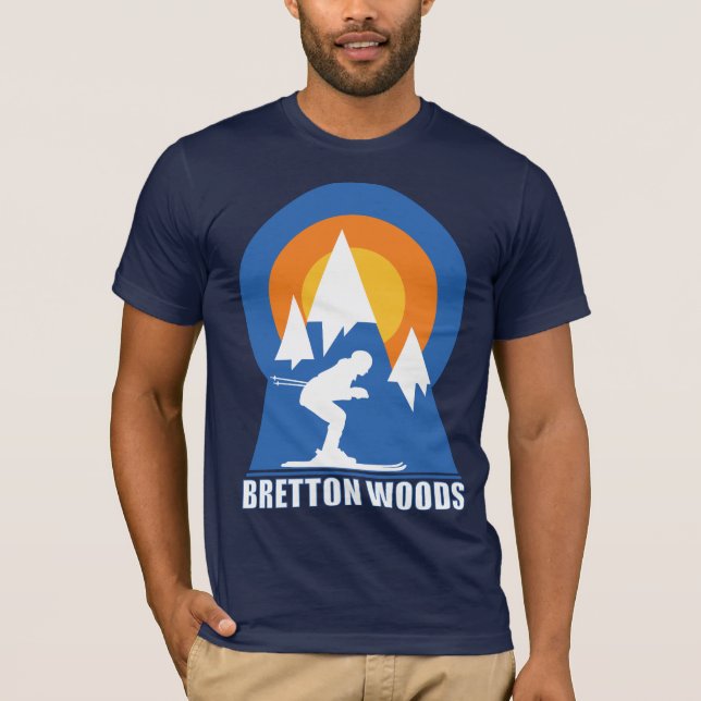 Camiseta Retro Bretton Woods Mountain Ski Sunset (Frente)
