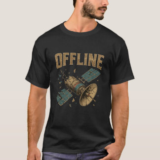 Camiseta Retro Broken Satellite "OFFLINE" Space Art