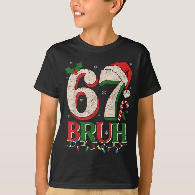 Camiseta Retro Bruh 67 Six Seven 6 7 Christmas Shirts Men W (Frente)