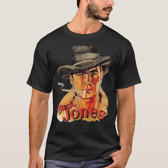 Camiseta Retro Buck Jones with Cigarette Classic T-Shirt (Frente)