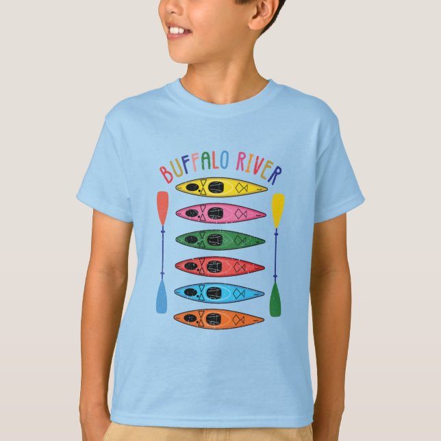 Camiseta Retro Buffalo River Kayaking (Frente)