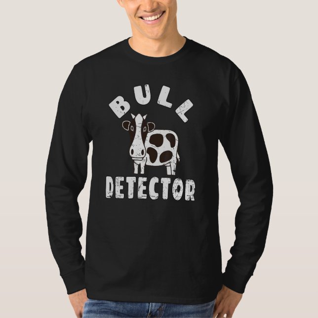 Camiseta Retro Bull Detector   Fun B S  Bull Cow Joke (Frente)