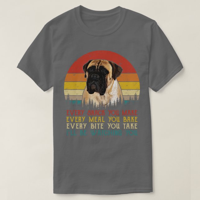 Camiseta Retro Bullmastiff Cada Pica Que Você Faz Cada Refe (Frente do Design)