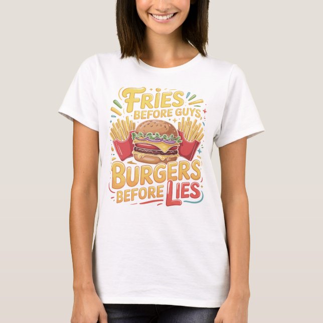 Camiseta Retro Burger Lover Quote T-Shirt Design for Foodie (Frente)