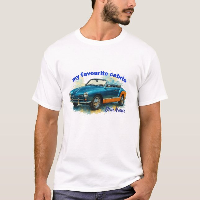Camiseta Retro Cabrio Splash Art T-Shirt – personalisierbar (Frente)