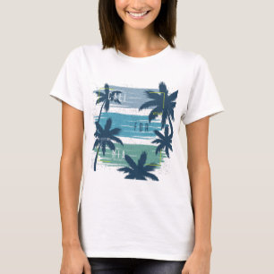 Camiseta Retro California Palm Tree - Beach Sunset Aestic