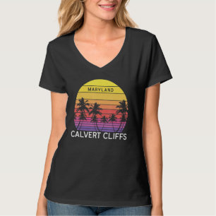 Camiseta Retro Calvert Cliffs Praia Surf Vintage Palm Venic