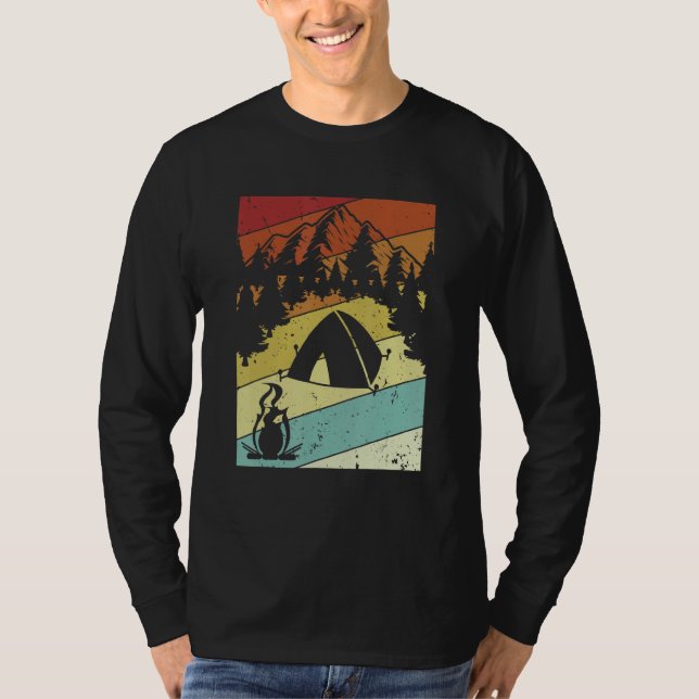 Camiseta Retro Campgrounds Glamping Backpacking Camper Camp (Frente)