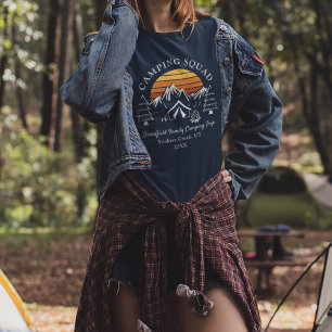 Camiseta Retro Camping Esquadrão Mãe Correspondente