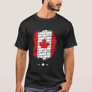 Camiseta Retro Canadá Bandeira do Canadá Folha de Bordo EST