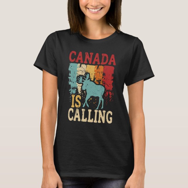 Camiseta Retro Canada Chama Vintage Tourist Canadense (Frente)