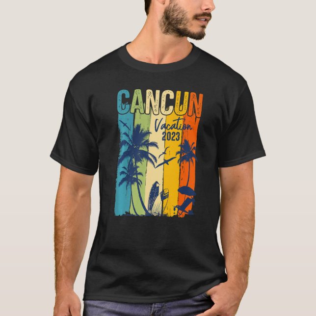 Camiseta Retro Cancún 2023 Grupo de Férias da Família Méxic (Frente)