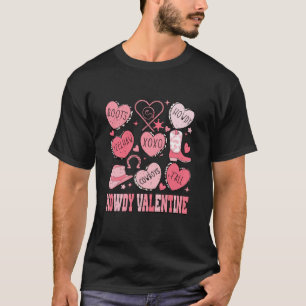 Camiseta Retro Candy Heart Howdy Dia de os namorados Cowgir