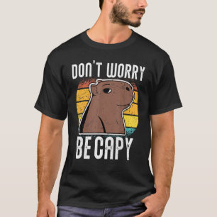 Camiseta Retro Capivara Engraçada Não Se Preocupe Seja Capy