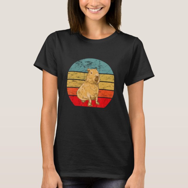 Camiseta Retro Capybara Capybara Rodent Animal Capybara (Frente)
