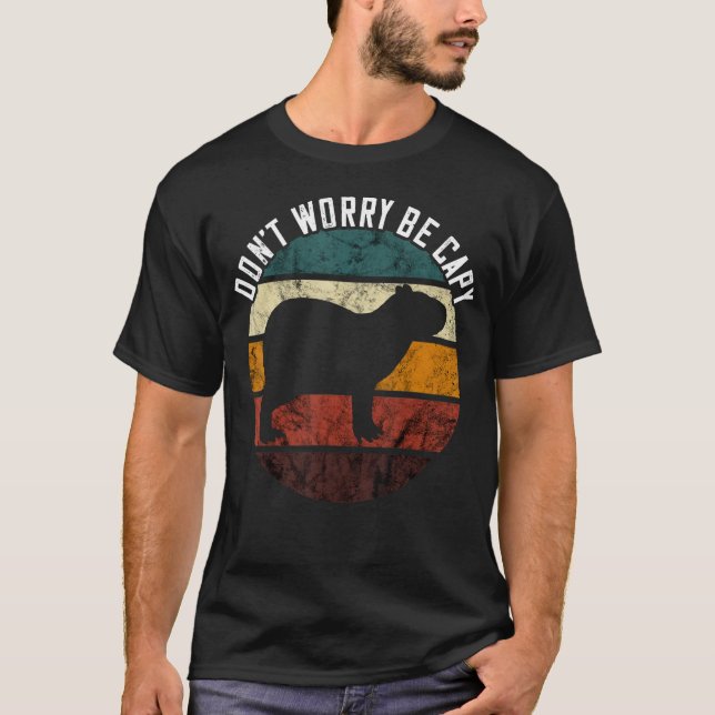 Camiseta Retro Capybara Não se preocupe Rodent Animal Capyb (Frente)