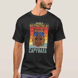 Camiseta Retro Capybara Para Homens Crianças Cavy Rodent Ca