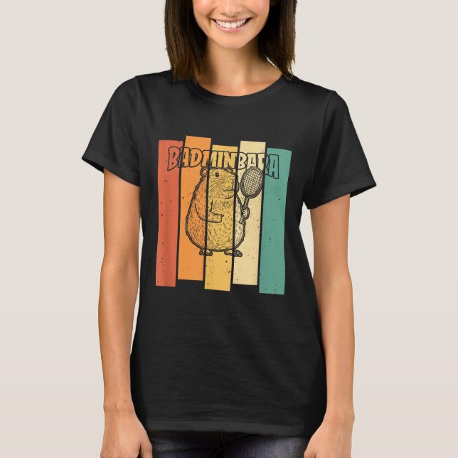 Camiseta Retro Capybara Shuttle - Badminton Vintage Badminb (Frente)