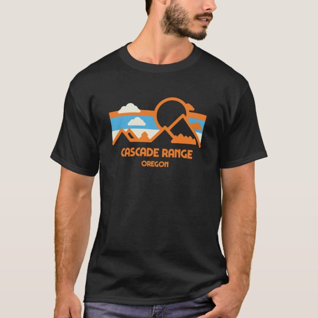 Camiseta Retro Cascata Range Oregon Mountain Range Sunset (Frente)